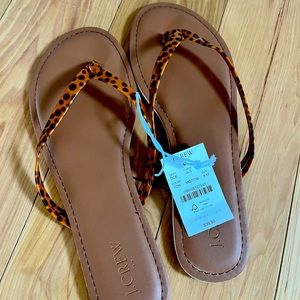 J Crew Cheetah print flip-flops size Women’s 8.  New w/tag
